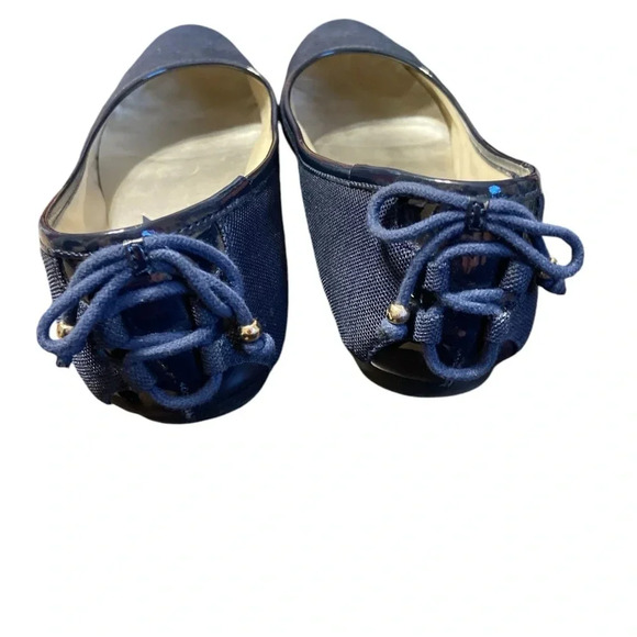 Navy Blue Women's Ballet Flats - Picture 2 of 8